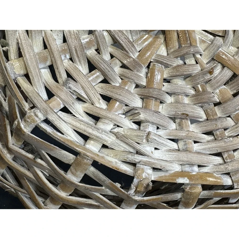 Vintage Wicker Basket Twig Handle 3D Yellow Flower Boho Cottagecore Gathering